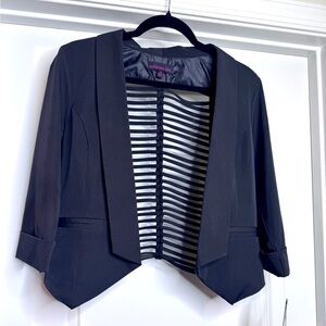 🆕 Material Girl Cropped Black Blazer with Beautiful Details